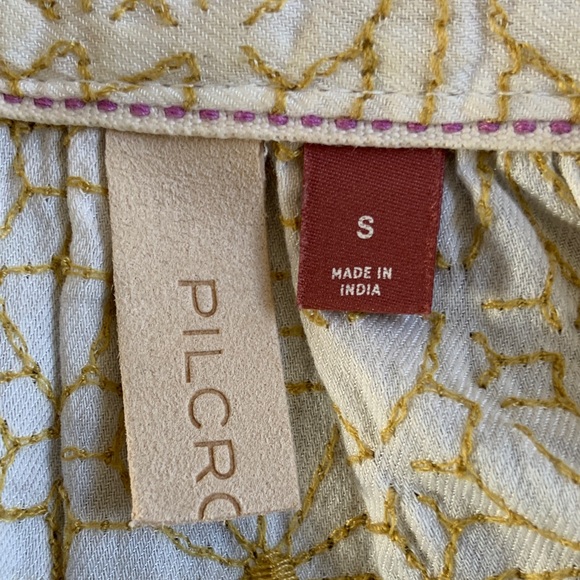 Pilcro Cream and Gold Patterned Button-Down Shirt by Anthropology - Picture 2 of 10